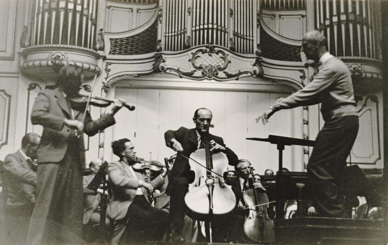 Erich Röhn violon/violin - Arthur Tröster, violoncelle/cello  NDR Orchester, Hamburg, 22.IX.1947